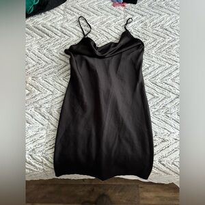 Forever 21 black cowel neck slip dress